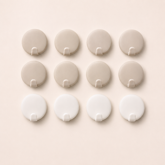 Self-Adhesive Round Wall Hooks – Minimalist No-Drill Hooks for Kitchen, Bathroom & Home Organization