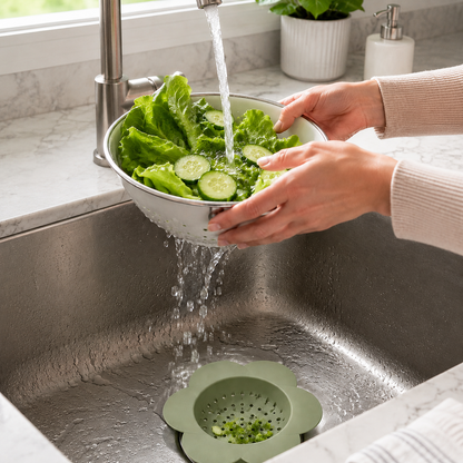Flower-Shaped Silicone Sink Strainer Basket