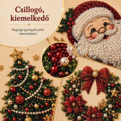 ✨ 3D karácsonyi gyöngykép-készítő készlet – Pihentető ünnepi kreatív alkotás