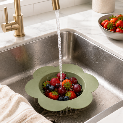 Flower-Shaped Silicone Sink Strainer Basket