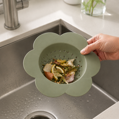 Flower-Shaped Silicone Sink Strainer Basket