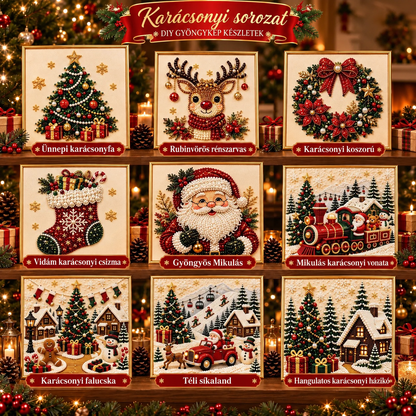 ✨ 3D karácsonyi gyöngykép-készítő készlet – Pihentető ünnepi kreatív alkotás