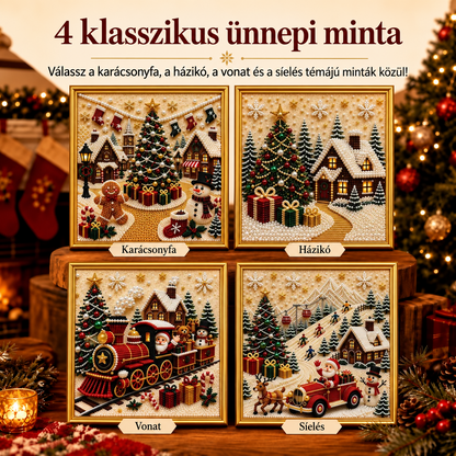 ✨ 3D karácsonyi gyöngykép-készítő készlet – Pihentető ünnepi kreatív alkotás