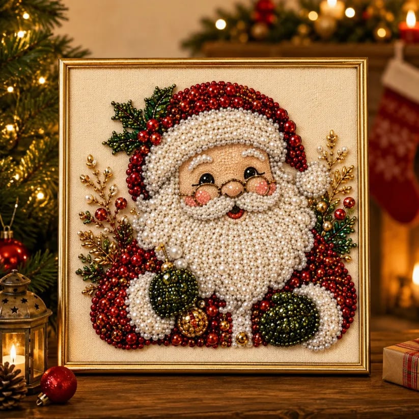 ✨ 3D karácsonyi gyöngykép-készítő készlet – Pihentető ünnepi kreatív alkotás