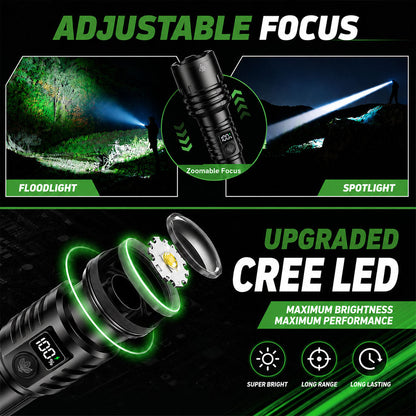 Billhol® 💥Super Bright Ultimate Tactical Survival Flashlight · 2M+ SOLD · 80X Brighter ·120H Runtime · Military COB LED Tech💥