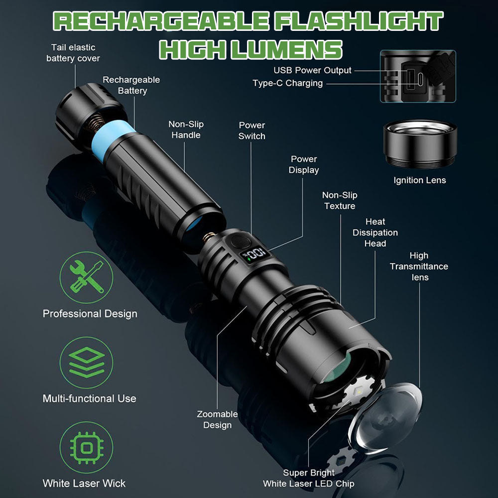 Billhol® 💥Super Bright Ultimate Tactical Survival Flashlight · 2M+ SOLD · 80X Brighter ·120H Runtime · Military COB LED Tech💥