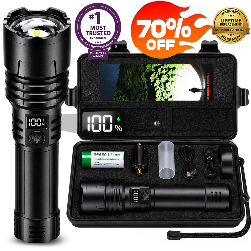 Billhol® 💥Super Bright Ultimate Tactical Survival Flashlight · 2M+ SOLD · 80X Brighter ·120H Runtime · Military COB LED Tech💥